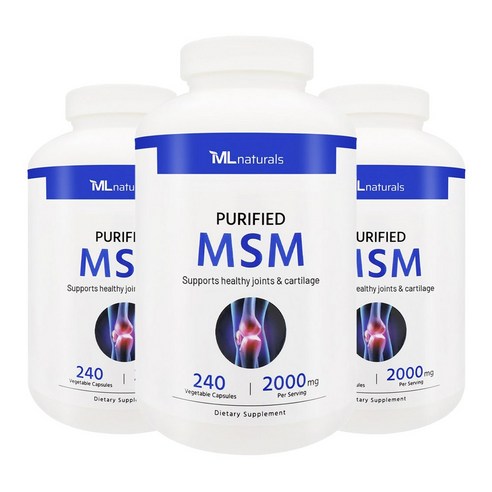 마이라이프내추럴스 퓨리파이드 MSM 2000mg 베지터블 캡슐, 240정, 3개