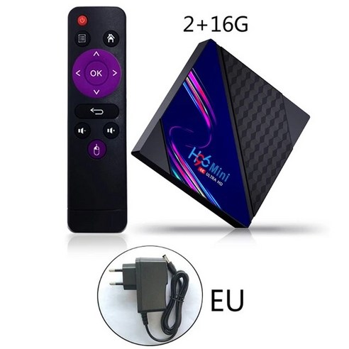 스탠드 티비 스탠바이미 호환 H96 미니 V8 RK3228A 8GB 16GB 스마트 TV 박스 지원 1080p 와이파이 4K BT 유튜브 p9jd용, 2.EU-2
