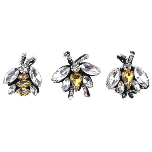 Ursmart 3 개/대 꿀벌 크리스탈 라인 석 Diamante Applique 패치 Embellishments, 설명