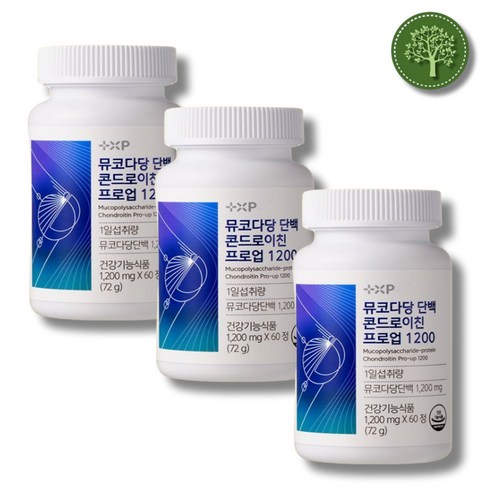 지성 성분 뮤코다당단백 콘드로이친 프로 업 1200, 3박스, 60정