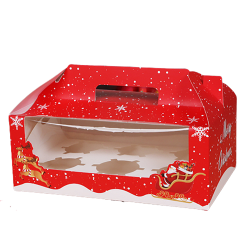 크리스마스 머핀 상자 투명창 컵케이크 (10P) 눈사람-6구