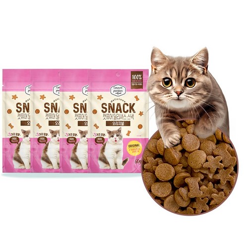 캣퓨어 고양이 딜리셔스 스낵 오랄 콤플렉스, 4개, 60g, 냥이에게 필수영양간식-오리지널