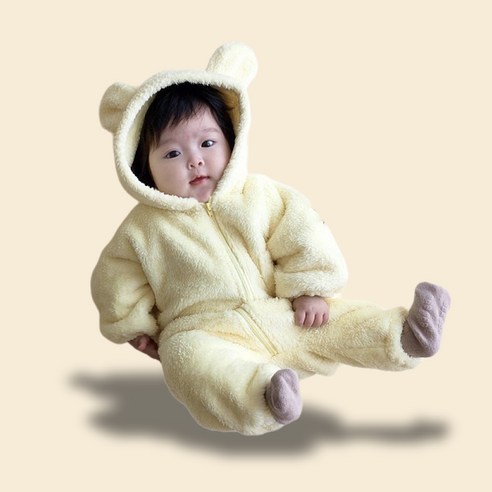 스윔마베베 겨울곰 플리스 아기 바디슈트 우주복