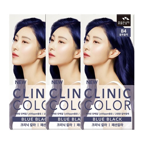 꽃을든남자 크리닉 칼라 염색약, B4 블루블랙, 3개