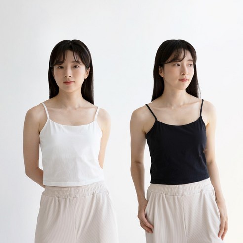 "브라 답답함은 이제 안녕!" 하루 종일 편안한 민와일 노밴드 크롭나시 솔직 후기 민와일