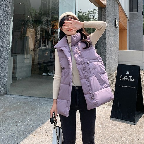DF 리얼 샷 면직물 재킷 조끼 스탠드 칼라 여성 면화 패딩 코트 자켓