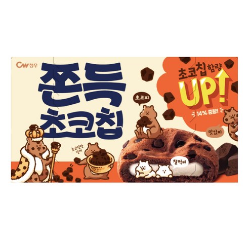 청우식품 쫀득초코칩, 90g, 6개