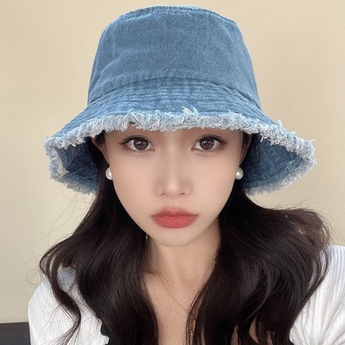 빈티지 캐주얼 3컬러 데님 버킷햇 벙거지 등산 모자 밀짚모자 썬캡 썬바이저 여자 여성