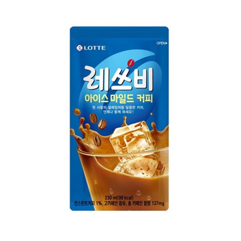 레쓰비 아이스 마일드 커피 파우치 230ml x 22개, 22개, 230ml