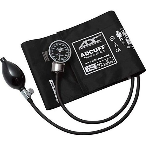 손목혈압계 ADC - 700-12XBK Diagnostix 700 Pocket Aneroid Sphygmomanometer with Adcuff Nylon Blood Pressur, 12 - Large Adult_Black