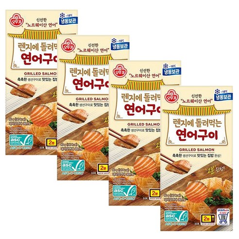 오뚜기 렌지에 돌려먹는 연어구이 (60GX4), 4개, 60g