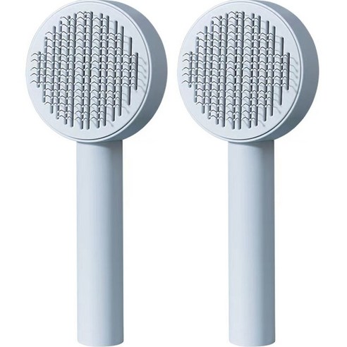 Iiipet 장모 반려동물용 죽은털 제거 콤 브러쉬, 2개, 라이트 블루