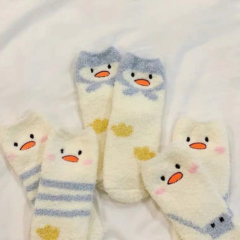 Mao일본 가을 겨울 산호 양털 귀여운 중반 양말 돼지 동물 홈 감금 양말 두꺼운 바닥 양말