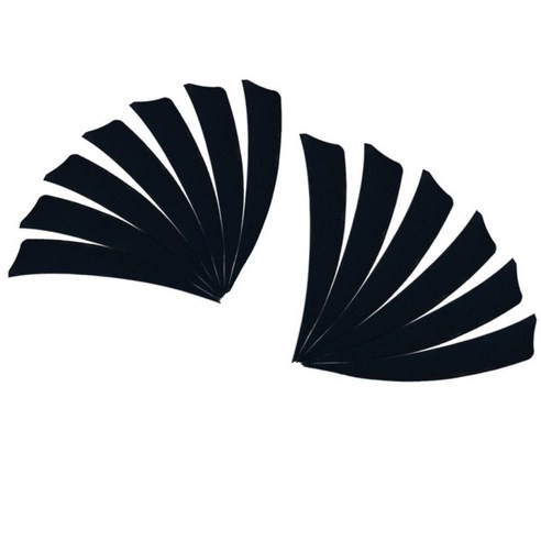12pcs 화살표 Vanes 3 "양궁 화살표 Vanes를위한 깃털 플릿 선택할 수있는 다양한 색상, 7.5x1.7cm, 설명, 블랙