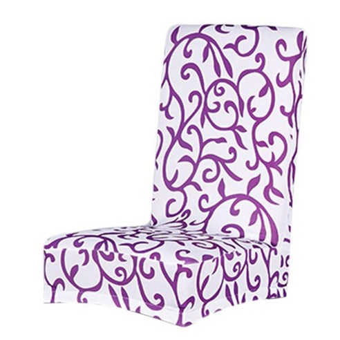 유니버설 스트레치 이동식 의자 커버 식당 현대 슬립 커버 스판덱스 패브릭 의자 의자 보호 커버, 보라색 꽃