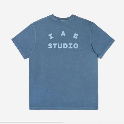 IAB Studio 남성용 코튼 크루넥 티셔츠 루즈한 프린트 캐주얼 하이 스트리트 스포츠 반팔 상의 하라주쿠