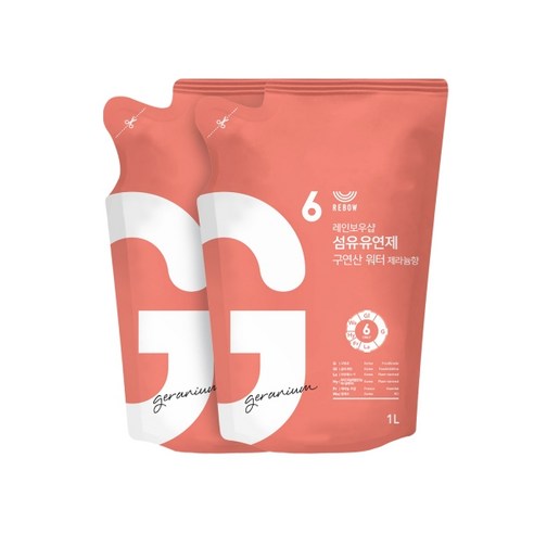 구연산워터 제라늄향 리필, 1L, 2개