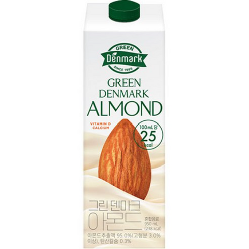 덴마크 그린덴마크 아몬드, 950ml, 3개