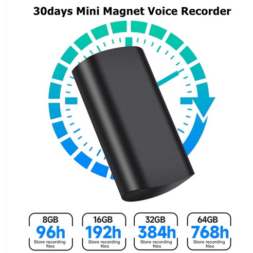 통화녹음기 자석 전문 일 활성화 마이크로 사운드 딕터폰, 2.16GB