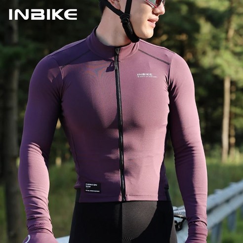 사이클 져지 빕숏 세트 라이딩복 슈트 INBIKE 남성용 긴 소매 저지 보온 플리스 MTB 사이클링 의류 가을 및 겨울 산악 로드 바이크탑