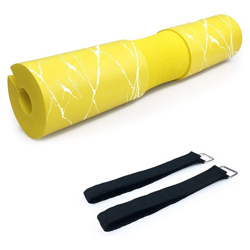 Xzante 스쿼트 런지 및 힙 스러스트용 바벨 패드 - 목과 어깨용 스쿼트 웨이트 리프팅 바 쿠션 패드 옐로우, 노란색