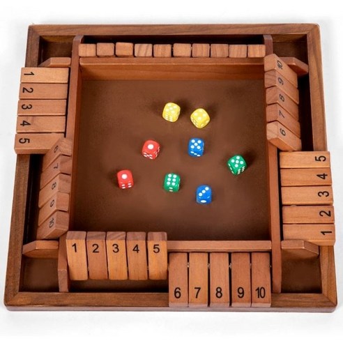 shut the box game 기초암산 원목 보드게임 두뇌향상 더블셔터, 기본 원목(라이트), 1개