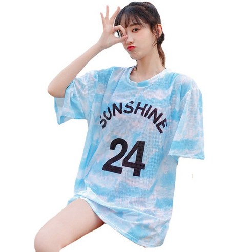 ANKRIC 수영복이너팬티 스플릿 수영복 여성 스포츠 3 피스 세트 요정 팬 지방 보수적 인 배꼽 슬리밍 사이즈 온천 수영복, 블루 8852 3 피스 세트