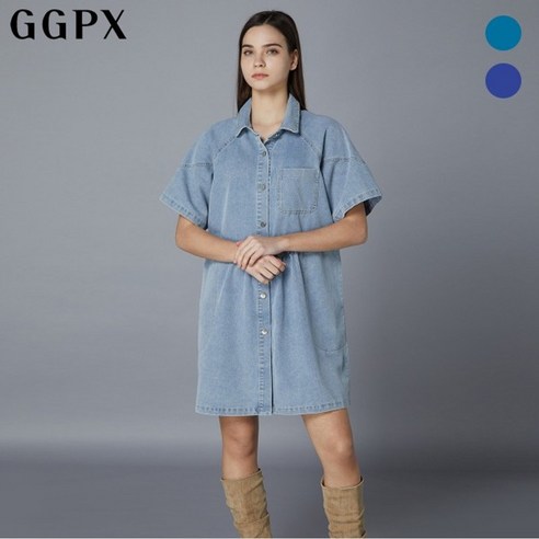GGPX 캐주얼 라글란 하프 데님 원피스 (GOHOPB93F) 지지피엑스원피스 GGPX 캐주얼 라글란 하프 데님 원피스 (GOHOPB93F) 지지피엑스원피스