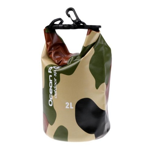 2L-30L 드라이 자루 여행 캠핑 세일링 카누 카약 방수 플로팅 백, 위장 녹색, 2L, PVC