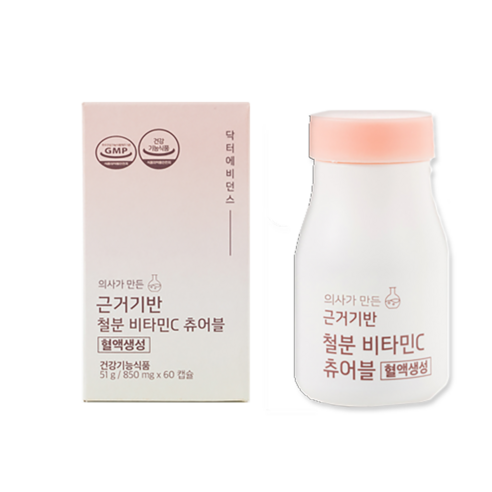 닥터에비던스 근거기반 철분 비타민C 츄어블, 60정, 1개