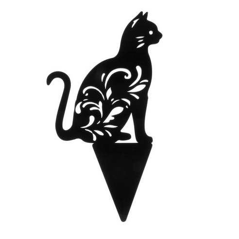 방수 고양이 공예 집 고양이 마당 장식 정리 동물 동상 요정 장식 검은 고양이 동상 말뚝 장식의, D 14x24.5cm, {"수건소재":"플라스틱"}