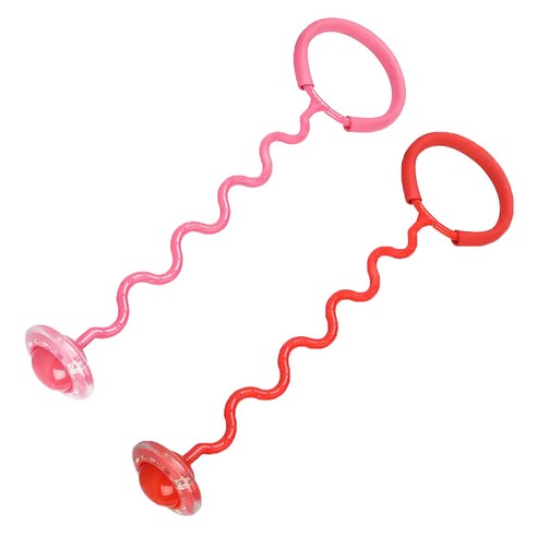 위시월드 LED 발목 줄넘기 꼬불이형 1+1 세트 유산소 전신 다이어트 물결형 KC인증, 레드, 2개