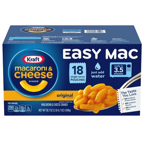 크래프트 이지 맥 마카로니 앤 치즈 전자렌지용 Kraft Easy Mac Microwavable, 1.09kg, 1개