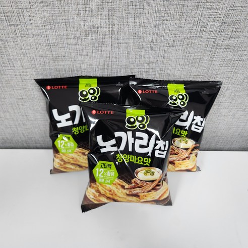 롯데 오잉 노가리칩 청양마요맛 먹태깡 대항마 혼술 편의점 안주 60g 3개, 9개