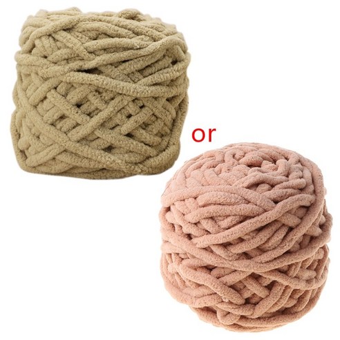 100g / 1ball 부드러운 면화 손 뜨개질 원사 chunky 짠 부피가 큰 크로 셰 뜨개질, 16 Khaki.
