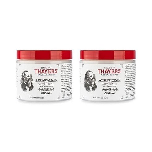 THAYERS 세이어스 오리지널 위치하젤 애스트린젠트 패드와 알로에 베라 포뮬라 60개