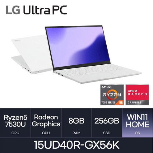 lg 노트북 LG전자 2023 울트라PC 15UD40R-GX56K *사은품증정*, WIN11 Home, 8GB, 256GB, 라이젠5, W