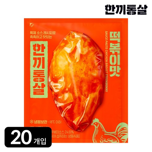 한끼통살 통살 닭가슴살 떡볶이맛, 100g, 20개 - 간편닭가슴살 | 쿠팡