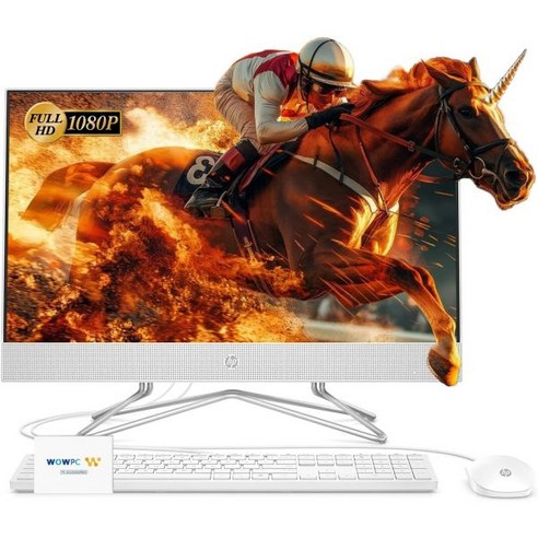 HP AllinOne 데스크톱 컴퓨터 21.5 FHD 1920 x 1080 디스플레이 32GB RAM 1TB PCIe SSD 유선 키보드 마우스 웹캠 RJ45 HDMI 인텔 듀, 32GB RAM | 1TB PCIe SSD