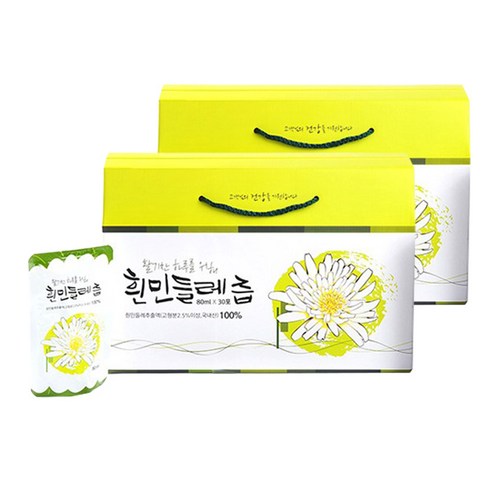 뿌리채 넣은 지리산 흰민들레즙, 2박스, 80ml 30포