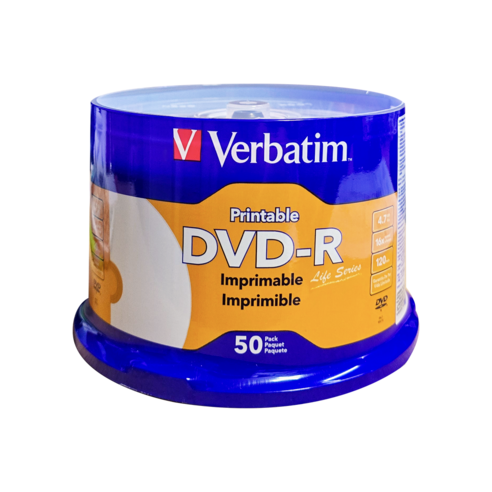 버바팀 DVD-R 50P 프린터블 4.7GB 16배속 50장 공디스크, DVD-R 4.7GB 50p CAKE 16X 프린터블, 1개