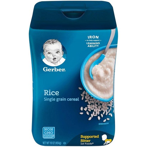 거버 Gerber Baby Cereal 1st Foods 쌀 473.2ml(16온스) (6팩)