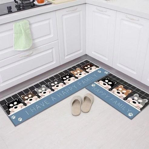 MEIISEO 주방 매트 흡수 예쁜 매트 싱크대 주방 매트, 40*60cm 승진, 일곱 강아지