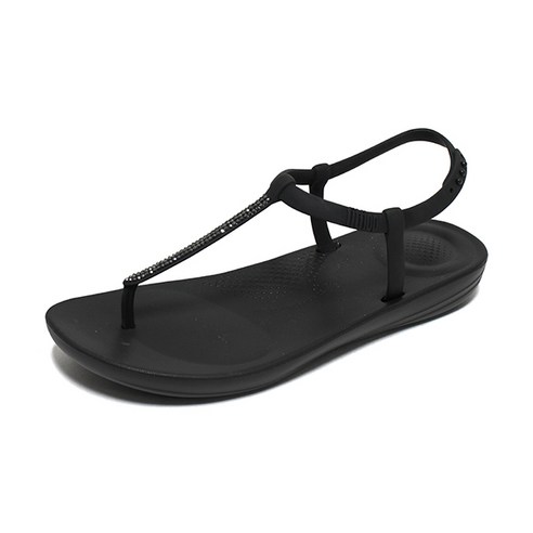 핏플랍 아이쿠션 스파클 스트랩 샌들 블랙 여성 여름 플립플랍 쪼리 신발 R10-001