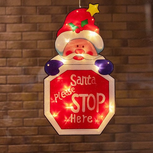 TeeFly 크리스마스 산타 클로스 Led 컵 흡입 매달려 장식 창 파티 장식에 대 한 조명 펜 던 트, 노인 1 / 45 * 24.5cm.