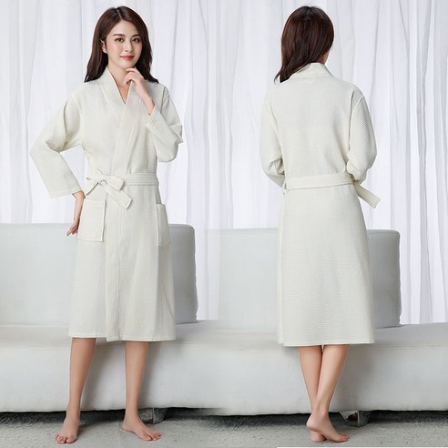 DFMEI-Y 얇은 목욕 가운 남성과 여성의 순수 컬러 흡수성 목욕 가운 호텔 잠옷 미용실 땀을 흘리는, DFMEI 살구 1916, {"패션의류/잡화 사이즈":"L [160-130kg]"}