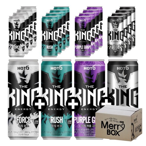 355ml x 24캔 혼합선택 롯데칠성 핫식스 더킹 제로 포스 러쉬, 1박스, 01호)핫식스{포스x6+러쉬x6+퍼플x6+피치x6}