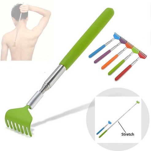 [FNJ] 뒤로 Scratcher 텔레스코픽 Scratching Backscratcher 마사지 확장형 Telescoping 가려움증 건강 제품 스틸 간질, 하나, D