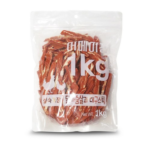 펫레터 어메이징 대용량 강아지 간식, 치킨&대구스틱, 1kg, 1개