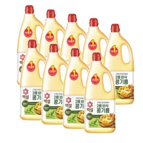 CJ 백설 2배 바삭 콩기름, 1.8L, 9개